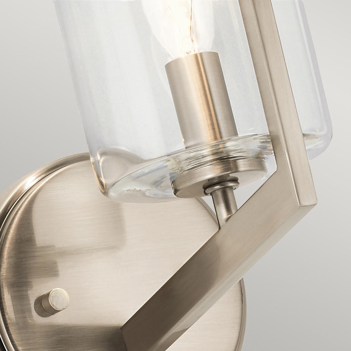 LED WANDLEUCHTE Nye Stahl Klar - Silberfarben, Glas (13/24.5/18.9cm) - Elstead Lightning