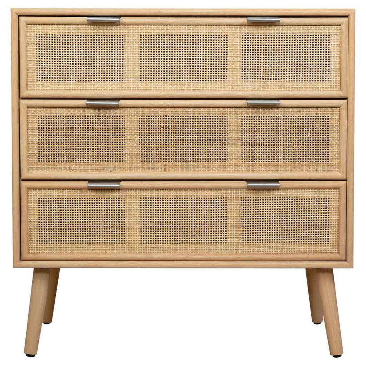 KOMMODE aus Holz und Rattan und Gitter, braun, 75x35x78cm - Braun, Holz (75/78/35cm) - Wanderlust