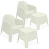 GARTENMÖBEL-SET MALUS, 4-tlg - Beige, Kunststoff - KONSIMO®