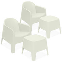 GARTENMÖBEL-SET MALUS, 4-tlg - Beige, Kunststoff - KONSIMO®