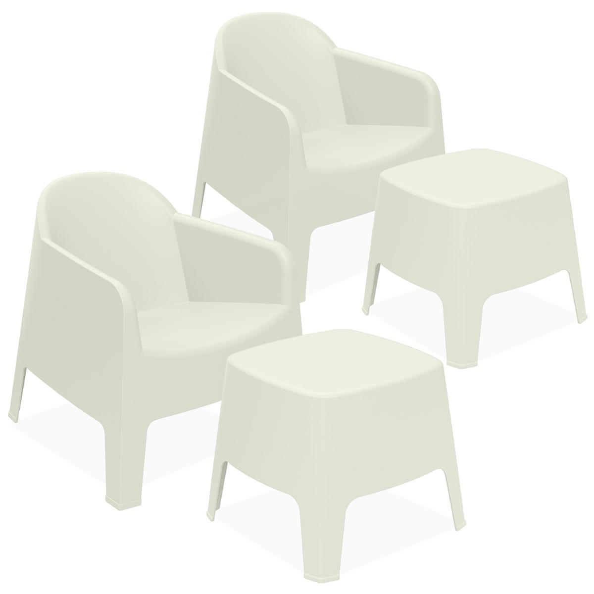 GARTENMÖBEL-SET MALUS, 4-tlg - Beige, Kunststoff - KONSIMO®