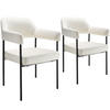ARMLEHNSTUHL 2er Set Doé 58 x 62 x 85 cm Webstoff off-white/schwarz - Schwarz/Weiß, Textil (58/85/62cm) - tectake