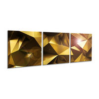 BILDER-SET aus Glas je 50x50 cm abstrakt gold - Gelb, Glas (150/50cm) - artissimo