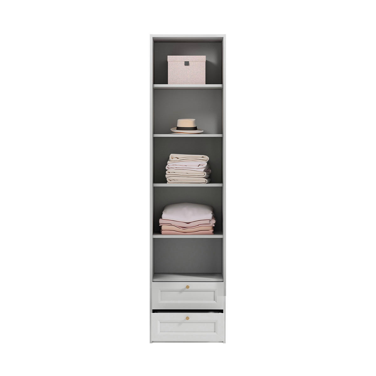 SCHRANK 1 Tür Fergus Weiß - Weiß, Holzwerkstoff (53.8/218.2/40cm) - Petits-meubles