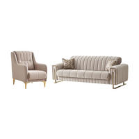 SITZGARNITUR Kochi, Beige Stellvariante 2+1 - Beige, Holzwerkstoff/Metall (178/85/95cm)