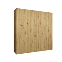DREHTÜRENSCHRANK 202/200/52 4-türig - Schwarz/Eiche Artisan, Holz (200/202/52cm) - Abiks Möbel