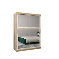 SCHWEBETÜRENSCHRANK 200/150/62 2-türig - Silberfarben/Weiß, Holz/Kunststoff (150/200/62cm) - Abiks Möbel