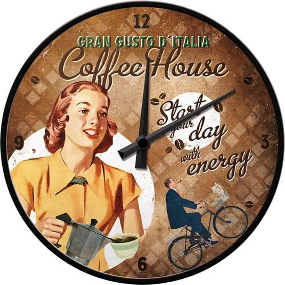 WANDUHR 31 cm Coffee und Chocolate House Lady - Braun, Metall (31/31/5cm) - Nostalgic-Art