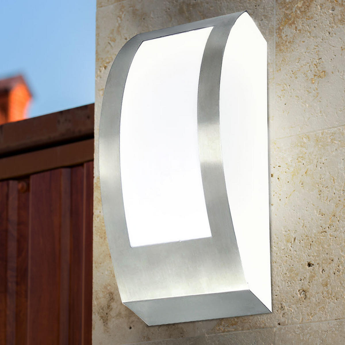 LED AUSSEN-WANDLEUCHTE Edelstahl Silber - Silberfarben, Metall (9/10/25cm)
