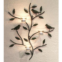 WANDTEELICHALTER Teelichthalter aus Metall 57cm - Braun, Metall (57cm) - DanDiBo