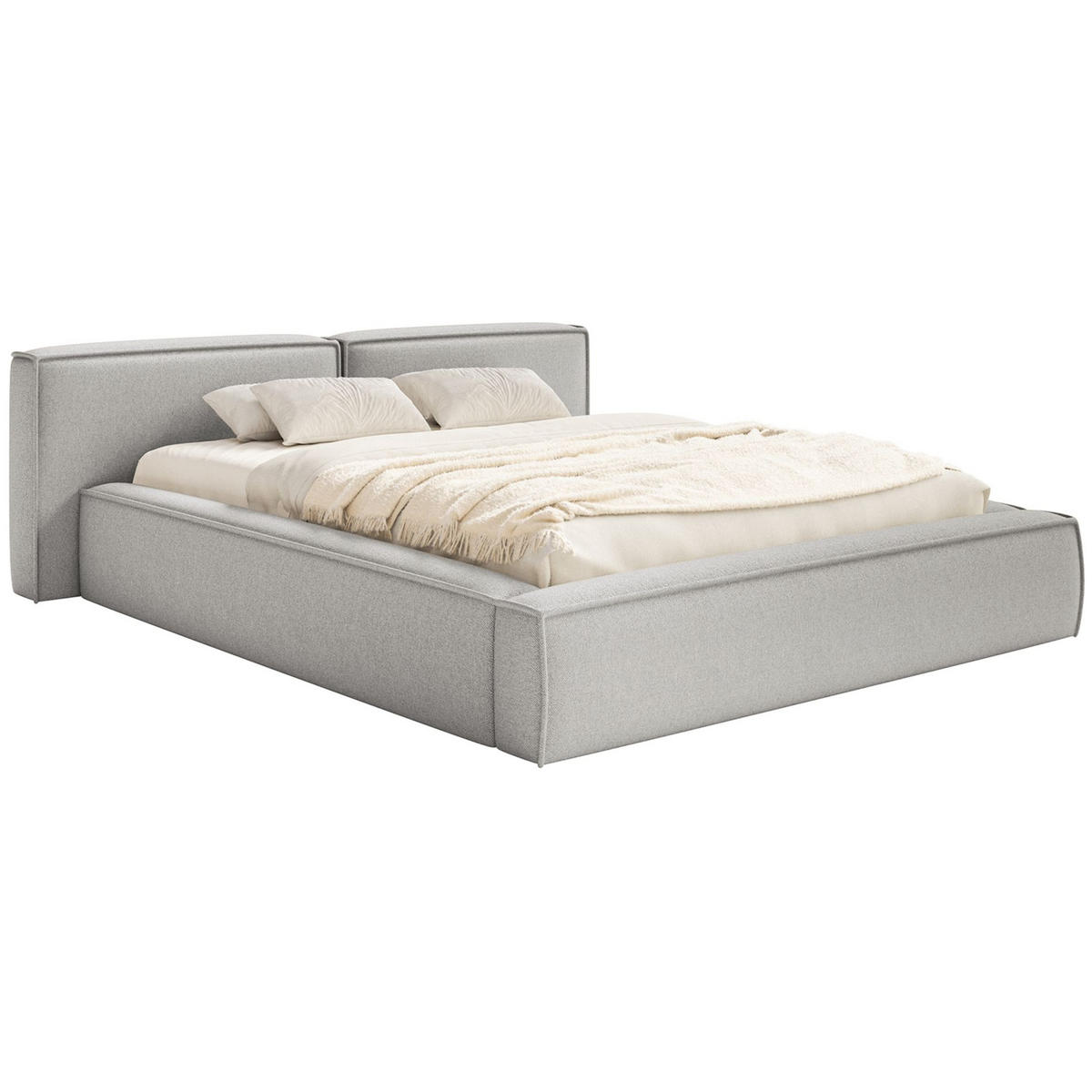 POLSTERBETT Tilves Low Hellgrau 160x200 cm - Hellgrau/Schwarz, Kunststoff/Textil (160/200cm) - Selsey