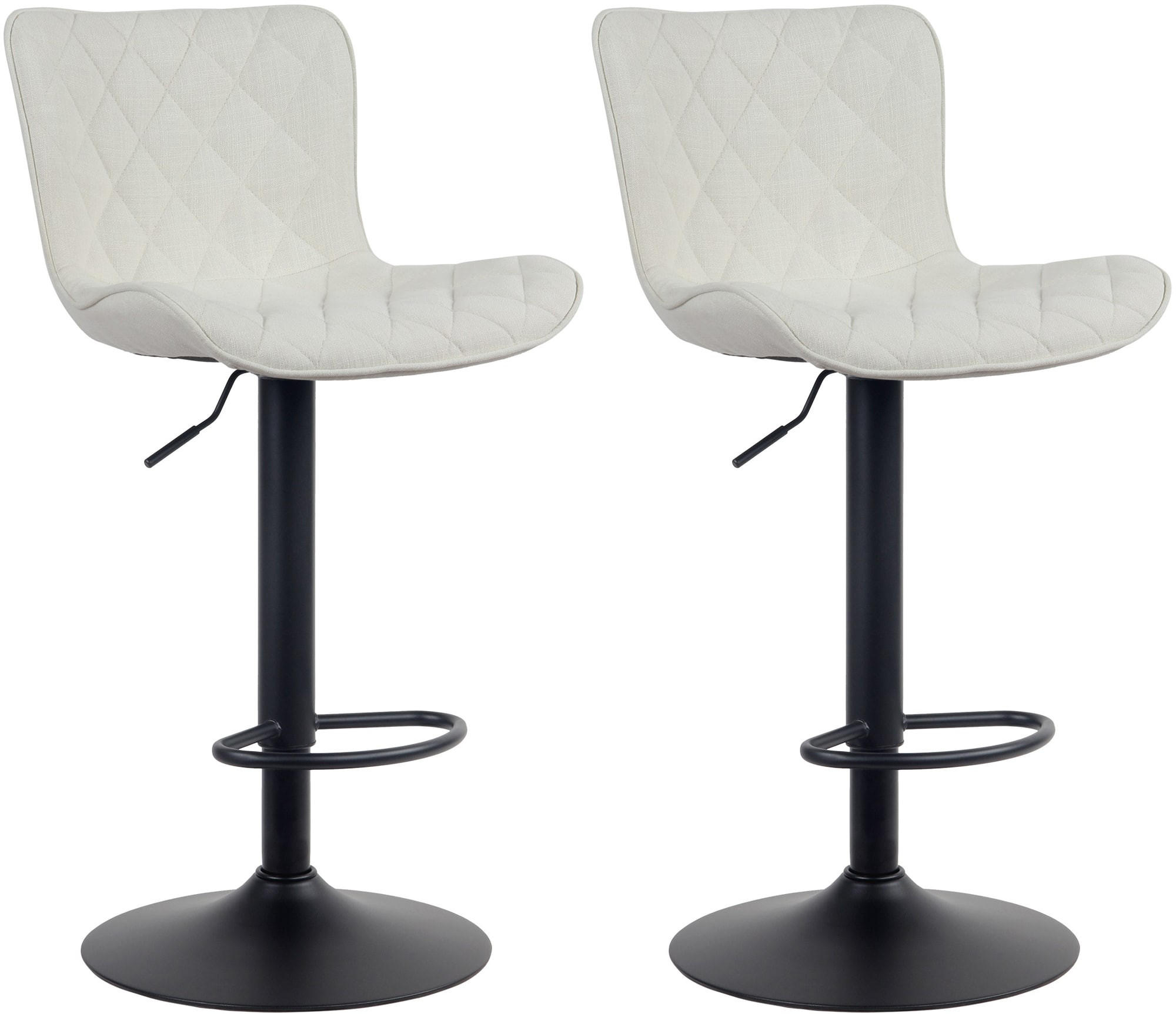 BARHOCKER 2er Set Stoff creme - Creme/Schwarz, Textil/Metall (48/83/54cm) - CLP