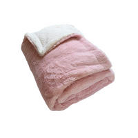 PLAID Fleecedecke XL Nachahmung "Kaninchen" 220 x 240 Rosa - Pink, Textil (220/240cm) - LE COMPTOIR DE LA PLAGE