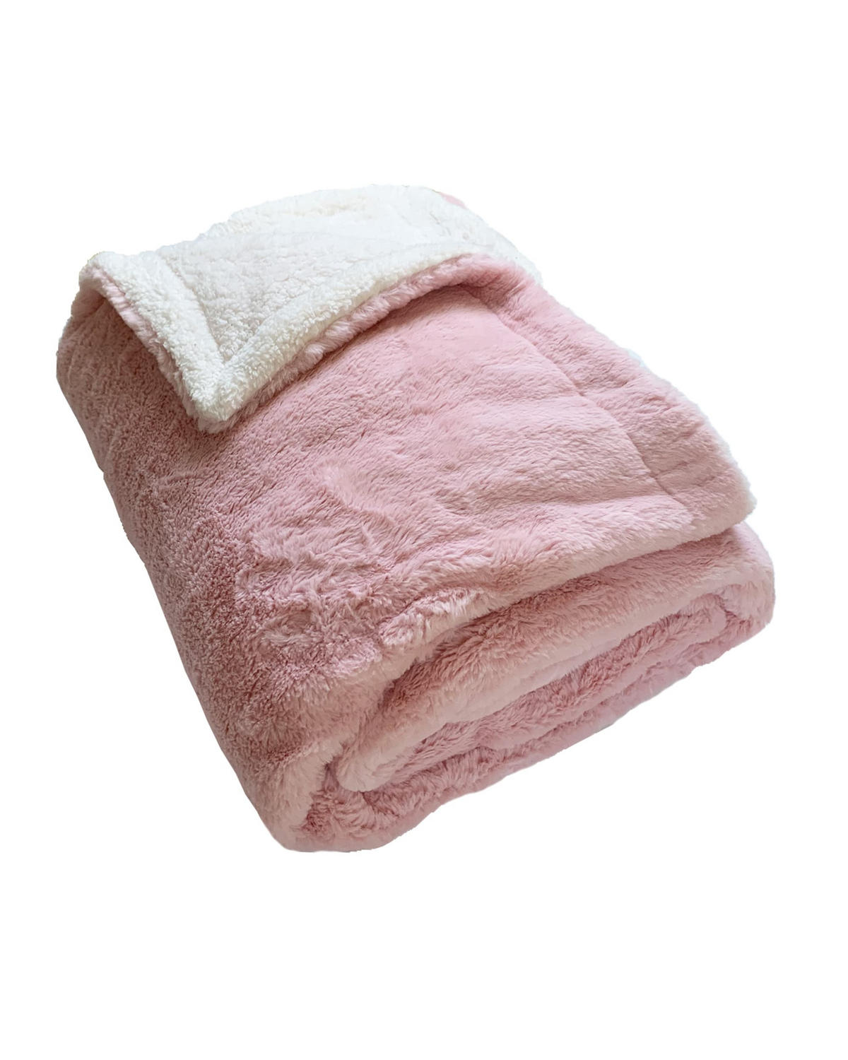 PLAID Fleecedecke XL Nachahmung "Kaninchen" 220 x 240 Rosa - Pink, Textil (220/240cm) - LE COMPTOIR DE LA PLAGE