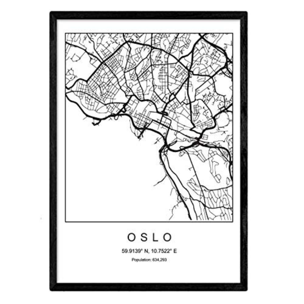 POSTER Oslo Nordischer Stil A4 Rahmenlos - Klar, Papier (29.7/5/21cm) - Nacnic