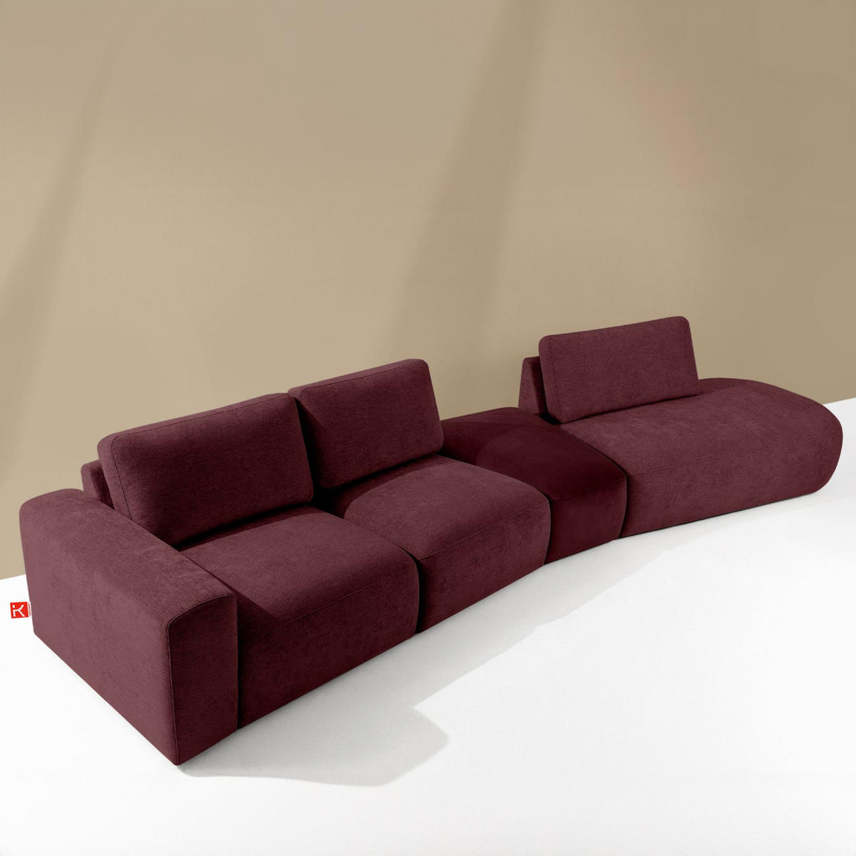 5-SITZER ECKSOFA ZUCCO Chenille rechts,Violett - Violett, Textil (430/84/105cm) - KONSIMO®
