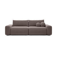BETTSOFA RUOTA Braun Bucle-Stoff mit Schlaffunktion - Braun, Textil (105/87/257cm) - MASSENO