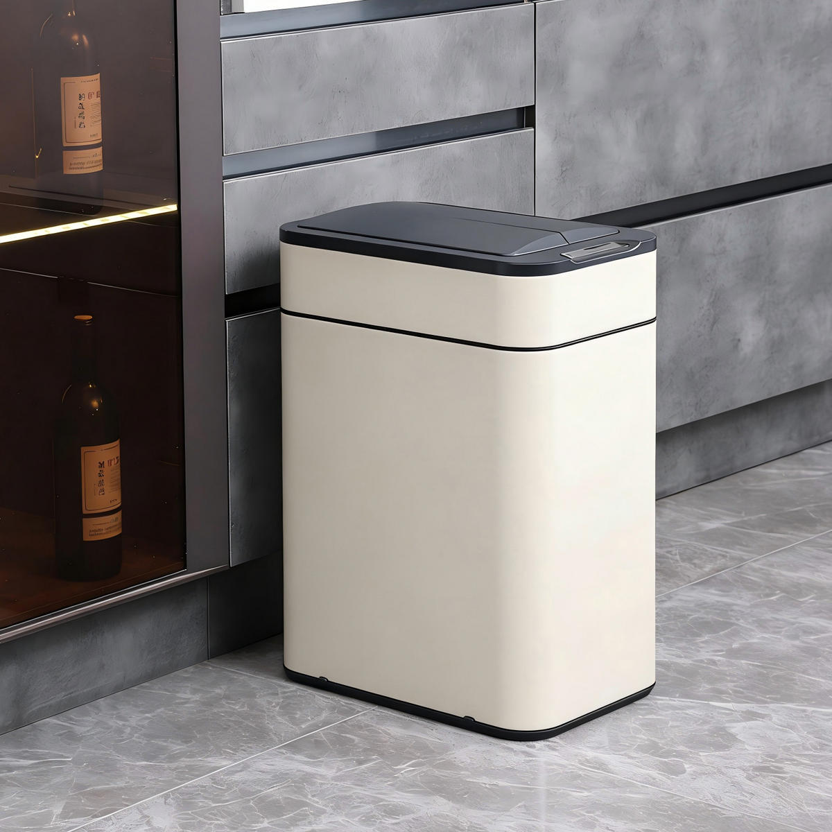 SENSORMÜLLEIMER SE50L Taupe - Taupe, Metall (27/54.5/40cm) - SVITA
