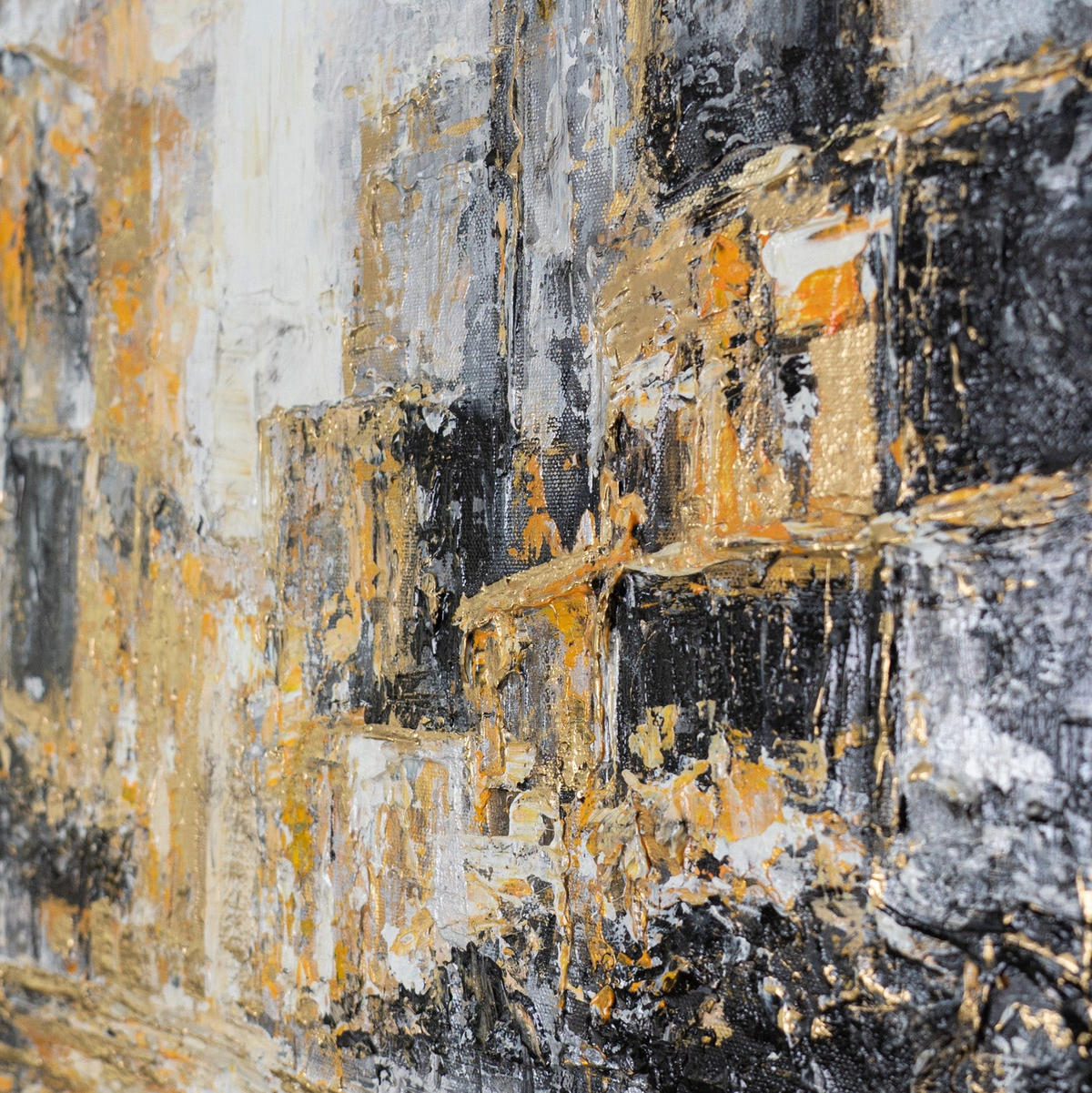 GEMÄLDE Nächtliche Stadt Schattenfugenrahmen Schwarz 70x50 cm - Schwarz, Holz (70/50cm) - YS-art gallery