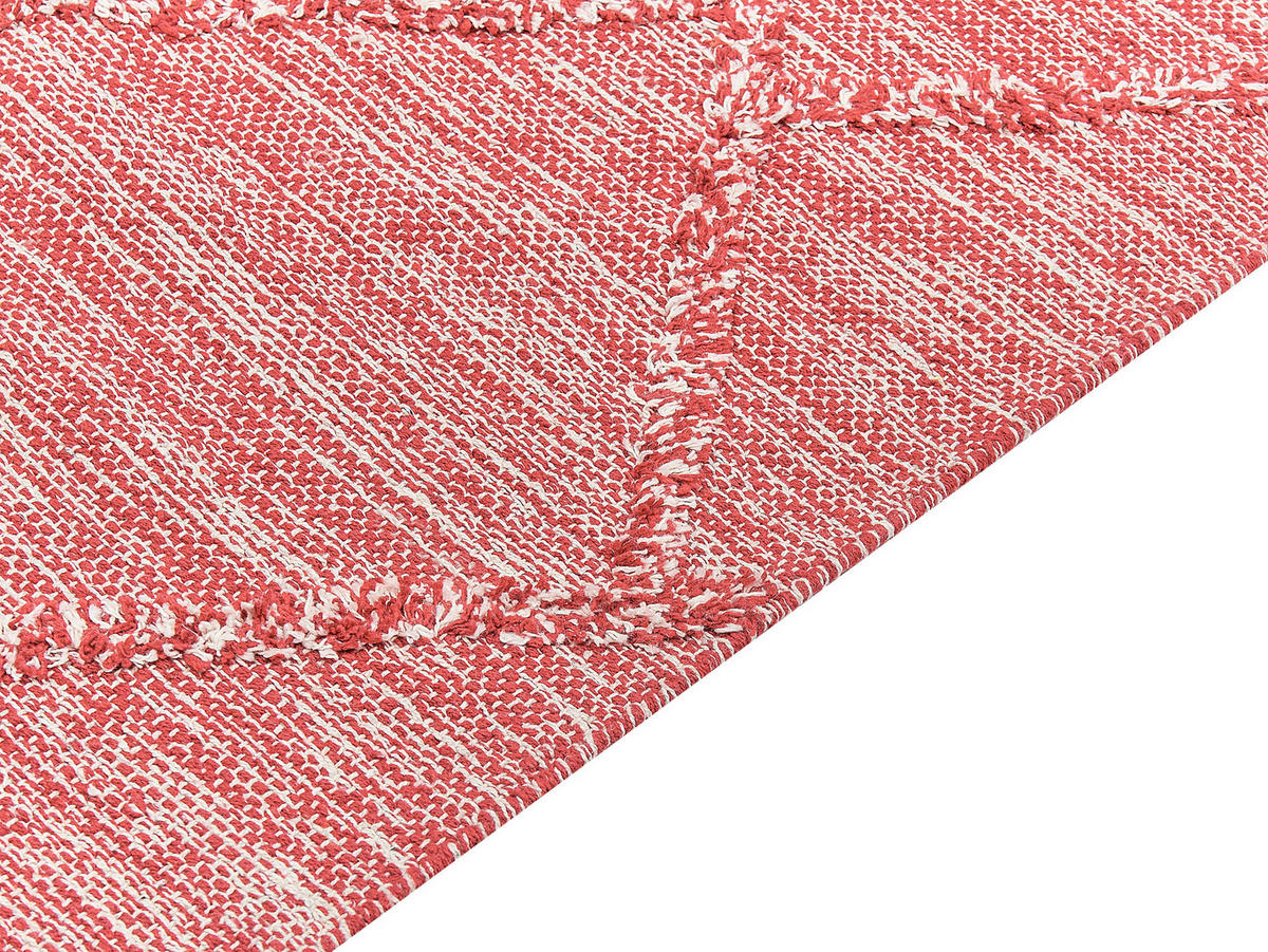 KURZFLOR-TEPPICH Nigde 230/160 cm - Rot, Textil (160/230cm) - Beliani