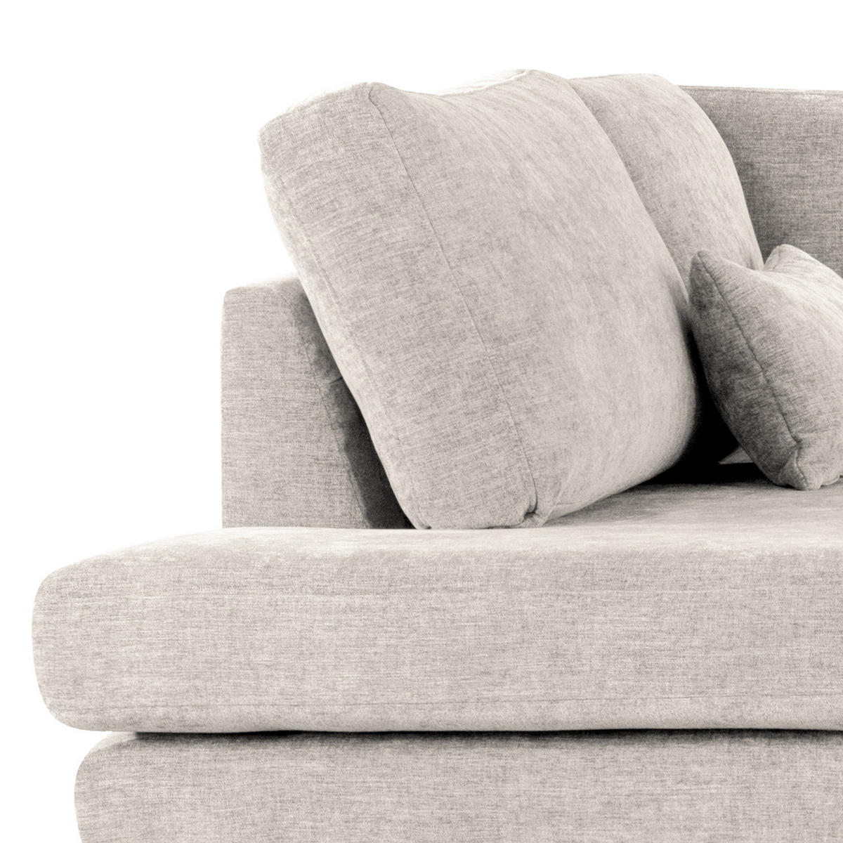 ECKSOFA mit Ottomane - Eichefarben/Grau, Eichenholz/Textil (287/219cm) - home24