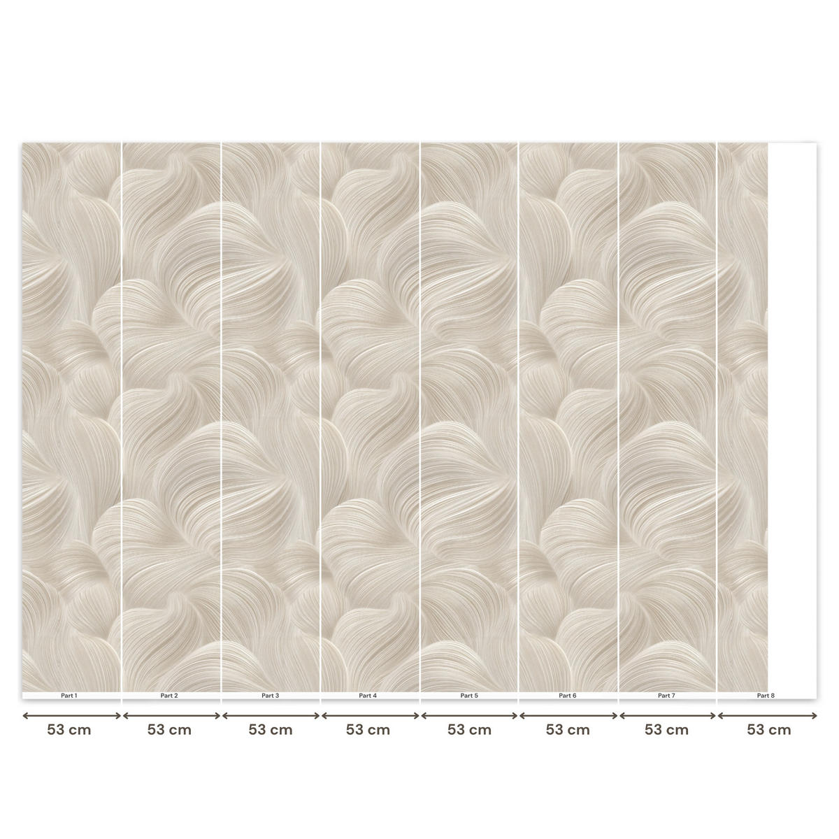 TAPETE - Lines - Ventilator - Beige - 400x300 cm - Creme, Papier (400/300cm) - OnlyWow