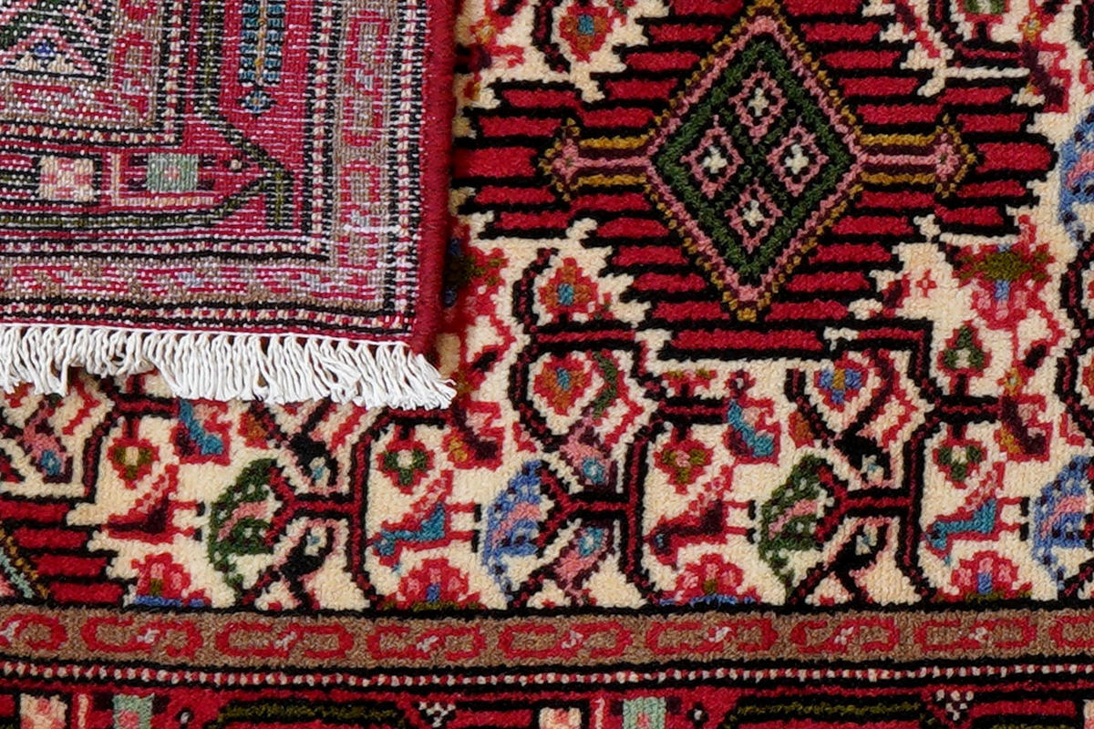 ORIENTTEPPICH handgeknüpft Assadabad Beige, Rot 96/60 cm Schurwolle - Beige/Rot, Textil (60/96cm) - Looma