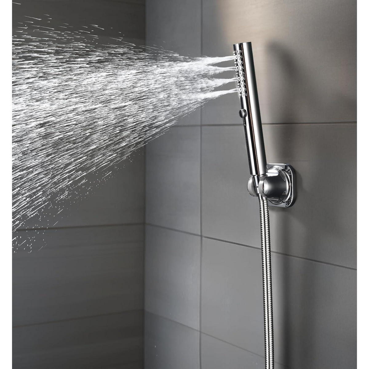 HANDBRAUSE 3-Funktionen Chrom Rundmassage Wassersparend - Silberfarben, Metall (1.2/12.7/8.9cm)