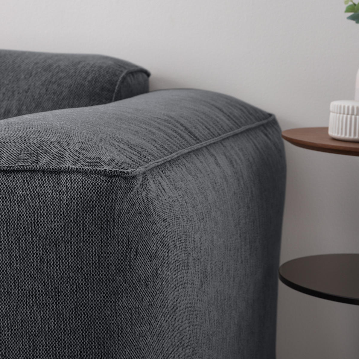 2-SITZER SOFA - Schwarz/Grau, Kunststoff/Textil (220/71/102cm) - home24