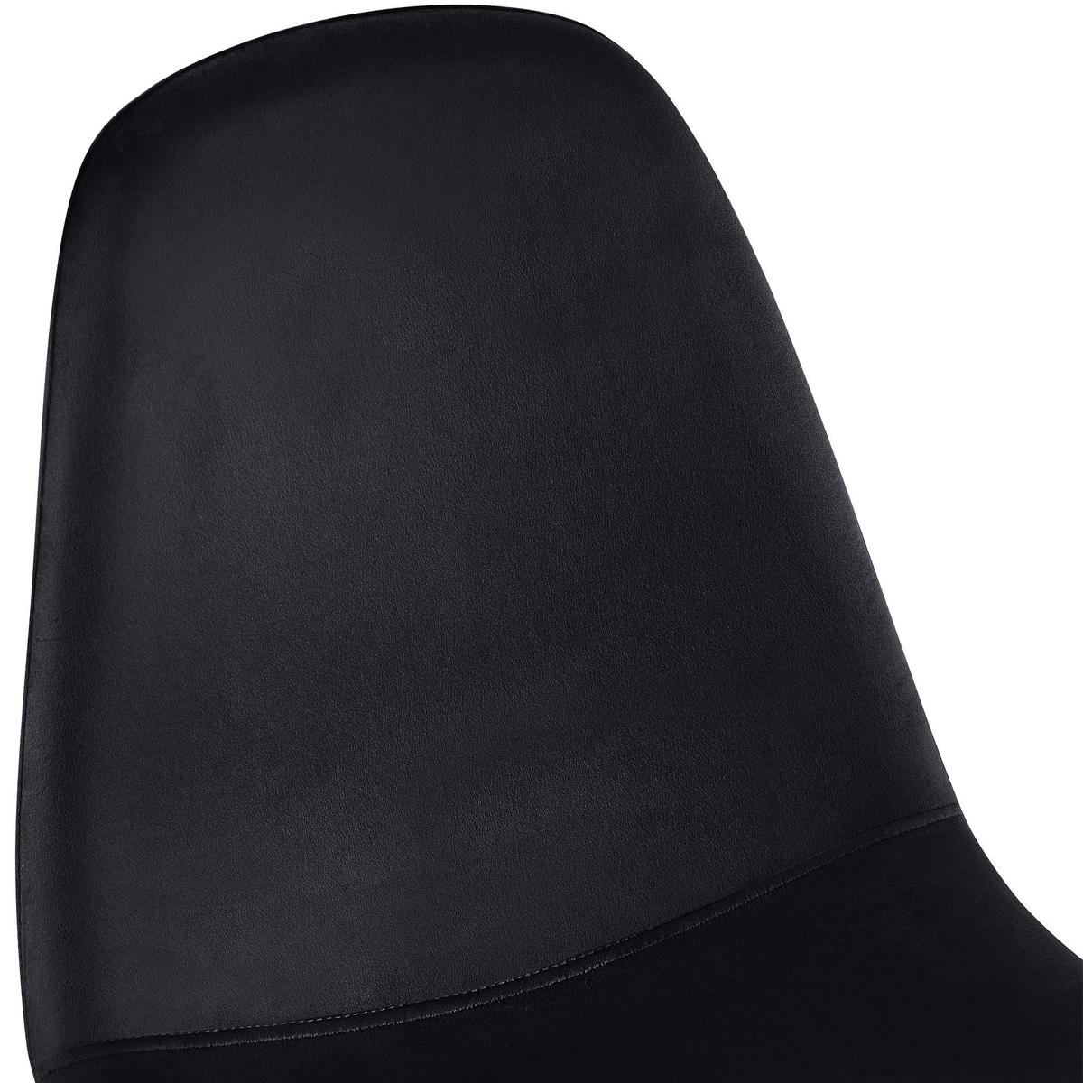 STUHL Samt Schwarz - Schwarz, Textil/Metall (44/88/51cm) - CLP