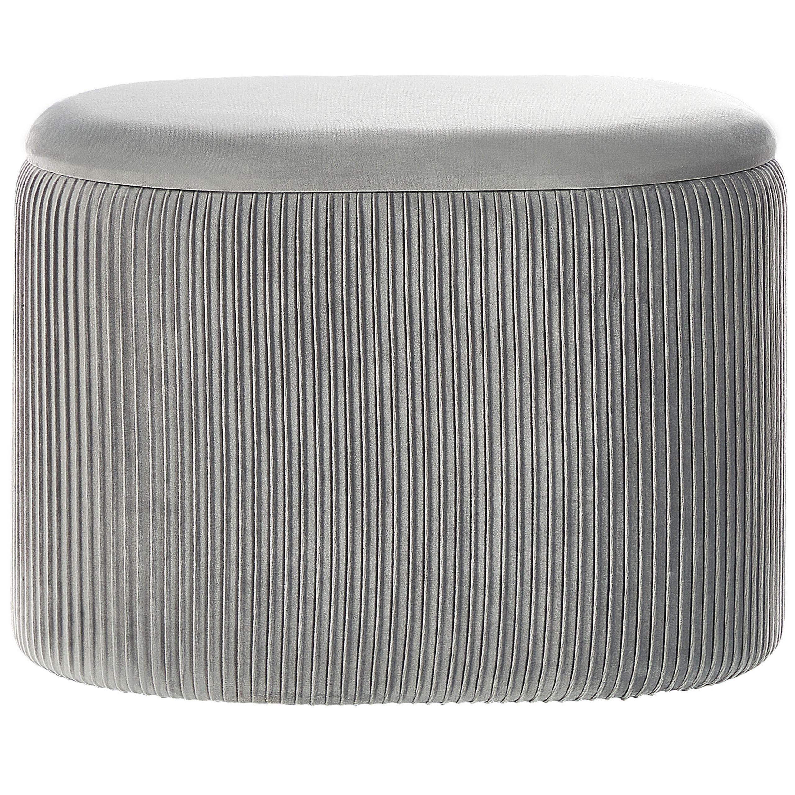 POUF Richland 35/55/41 cm - Grau, Textil (55/41/35cm) - Beliani
