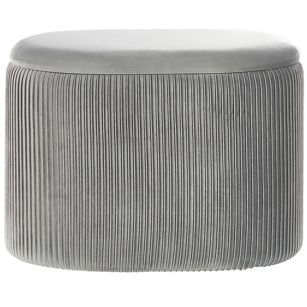 POUF Richland 35/55/41 cm - Grau, Textil (55/41/35cm) - Beliani