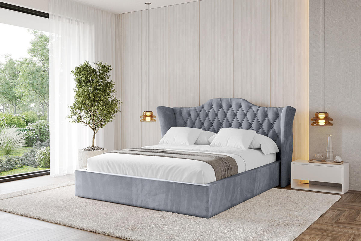 POLSTERBETT mit Bettkasten und Lattenrost, Bett mit Matratze H3/H4 - ZORAN 120x200 Grau - Grau, Holzwerkstoff/Textil (120/200cm) - ALTDECOR