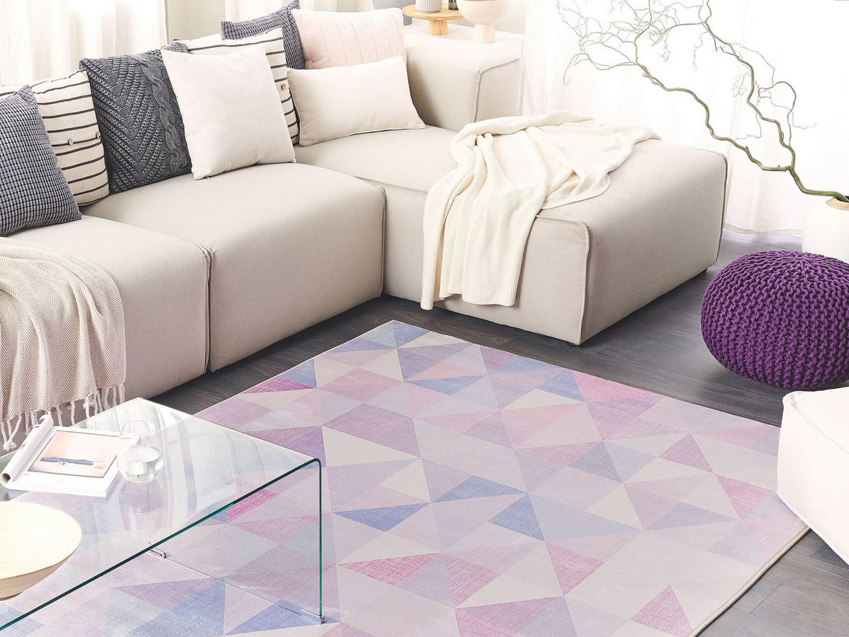 KURZFLOR-TEPPICH Kartepe 230/160 cm - Multicolor, Kunststoff (160/230cm) - Beliani