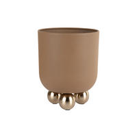 BLUMENTOPF Estilo Braun Ø18.5/23 cm - Braun, Metall (23cm) - Present Time