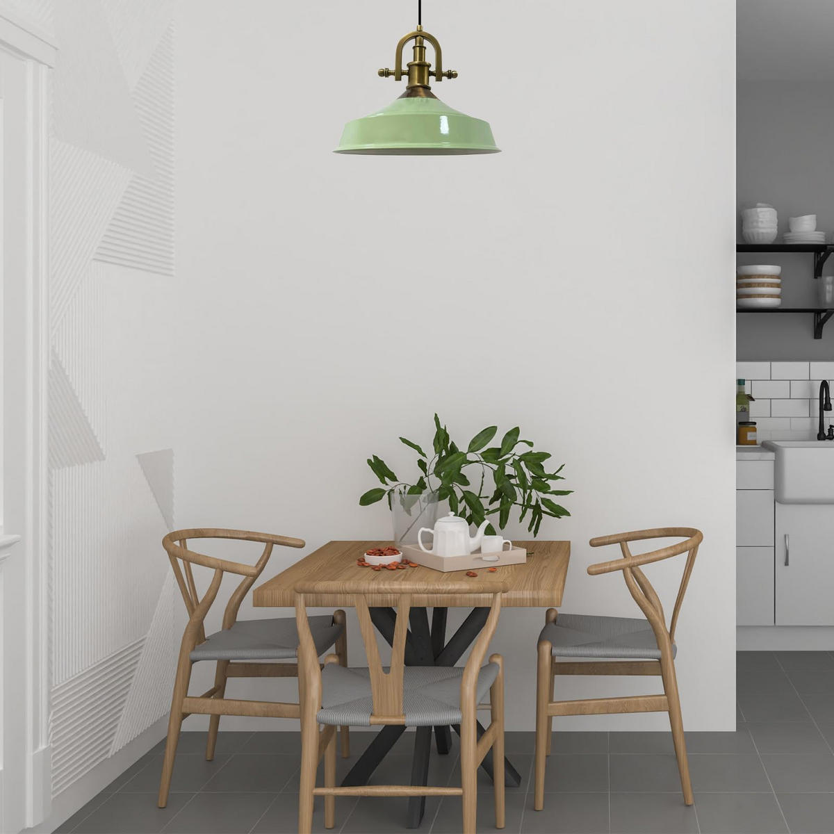 PENDELLEUCHTE Asletl-Marine - Mintgrün, Metall (41/41/28cm) - Bamyum