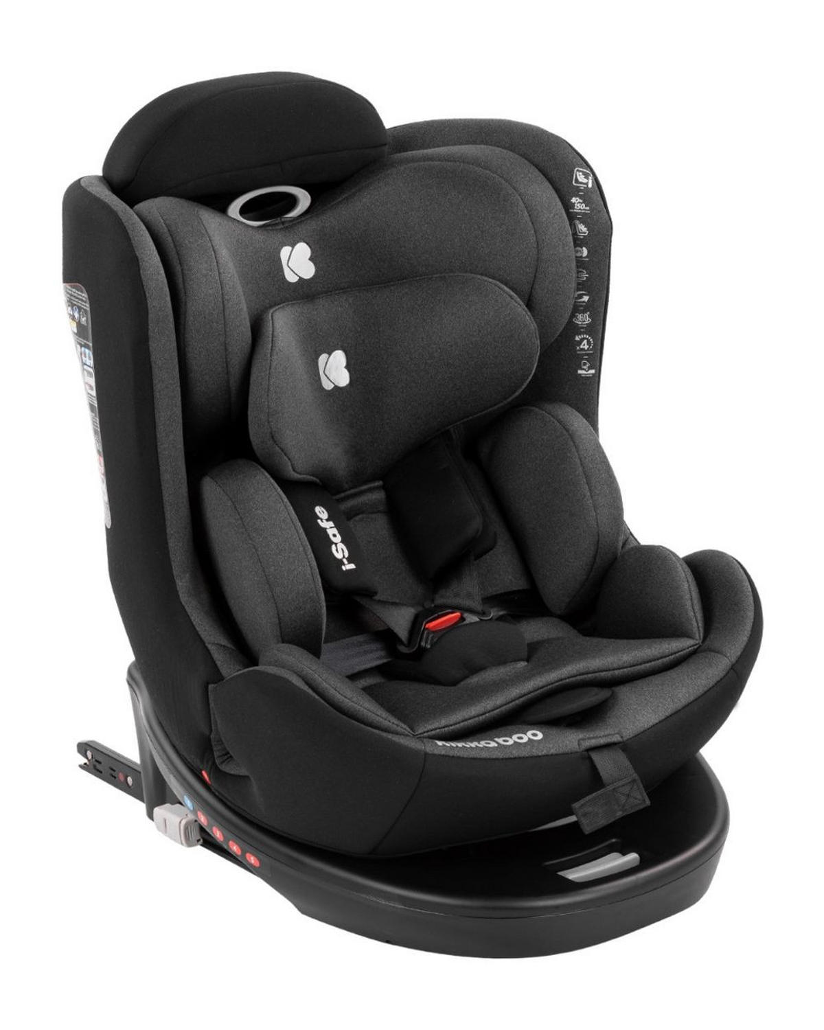 KINDERSITZ i-Safe i-Size dunkelgrau Isofix, Top-Tether, verstellbar - Schwarz, Kunststoff (45/55/55cm) - Kikka boo