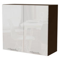 KÜCHENHÄNGESCHRANK Essen W3/80 Weiß Hochglanz / Lava Matt 80 / 32,5 / 72cm - Dunkelgrau/Weiß Hochglanz, Holz/Holzwerkstoff (80/72/32.5cm) - Feldmann-Wohnen
