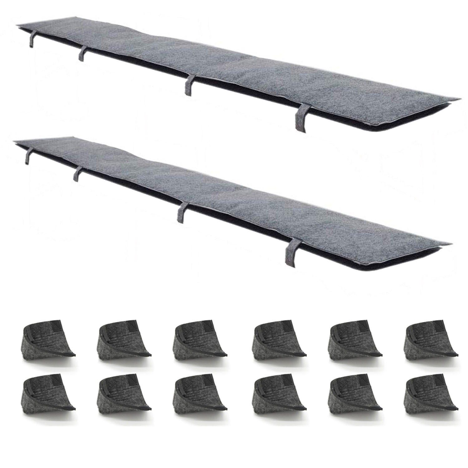 BIERBANKAUFLAGE Filz, 2er Set mit 12 Bodenschonern, Grau, 180/28 cm - Grau, Kunststoff (28/1/180cm) - Dunedesign