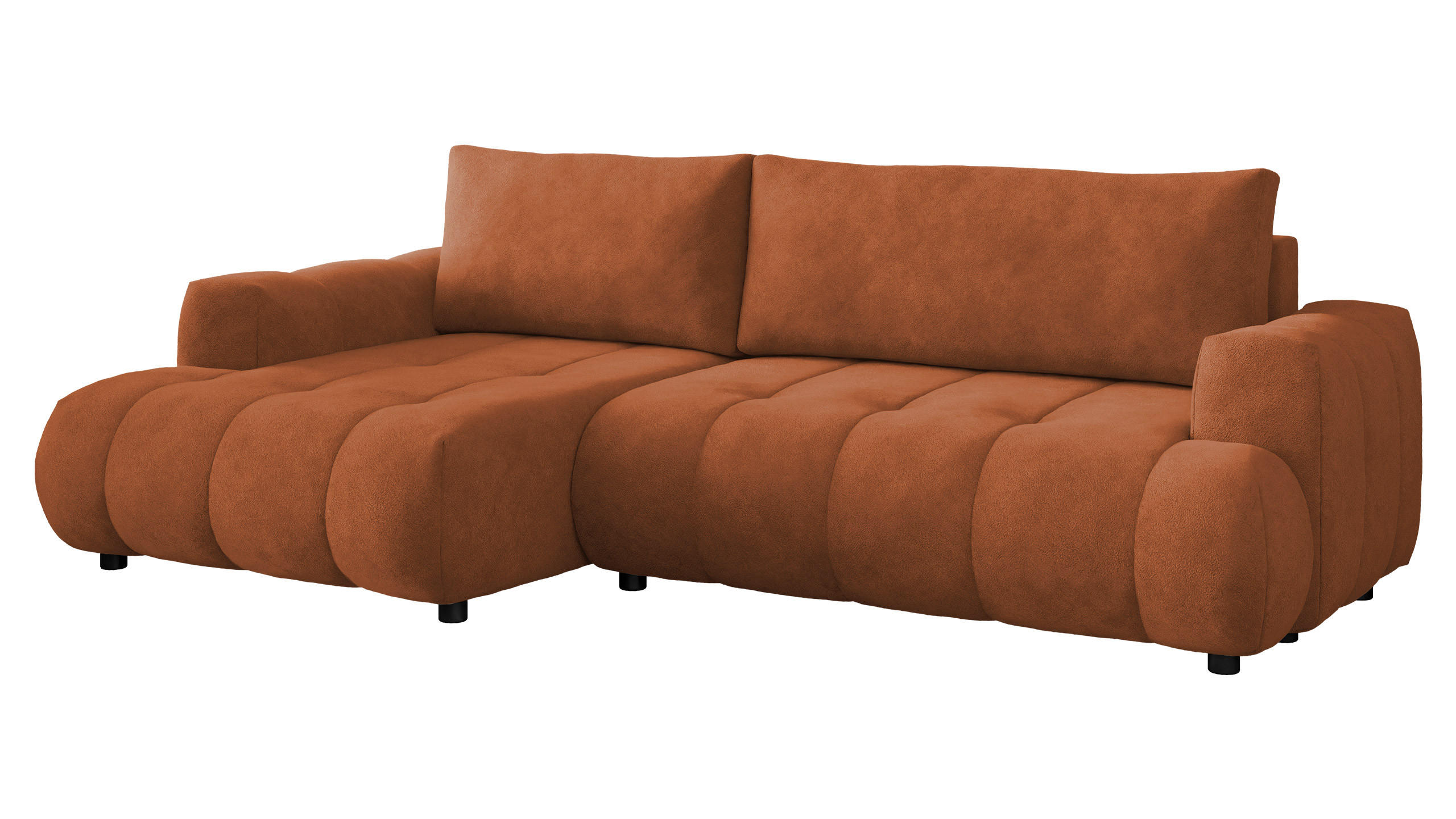 ECKSOFA Haiti, Seite: Links LC+2R - Schwarz/Bronzefarben, Holz/Textil (276/156cm) - MIRJAN24