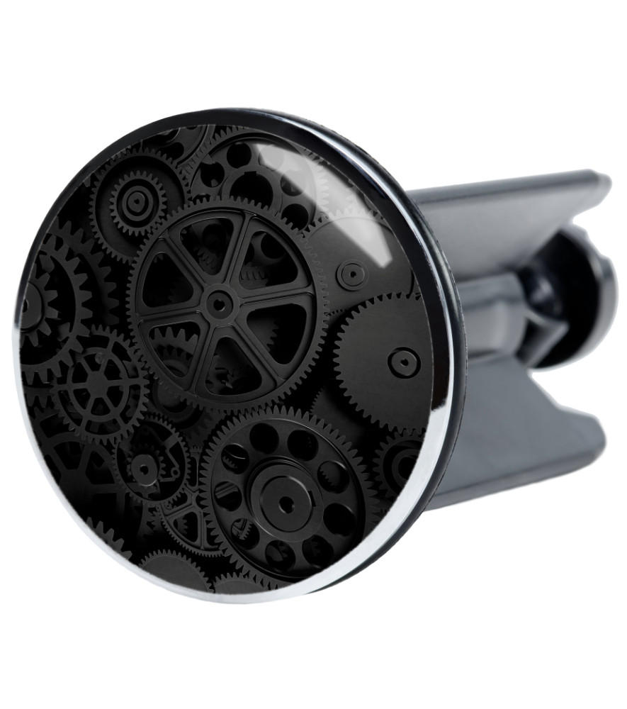 WASCHBECKENSTÖPSEL Gears - Schwarz, Kunststoff/Metall (4/7/7cm) - Sanilo
