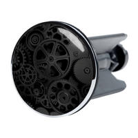 WASCHBECKENSTÖPSEL Gears - Schwarz, Kunststoff/Metall (4/7/7cm) - Sanilo