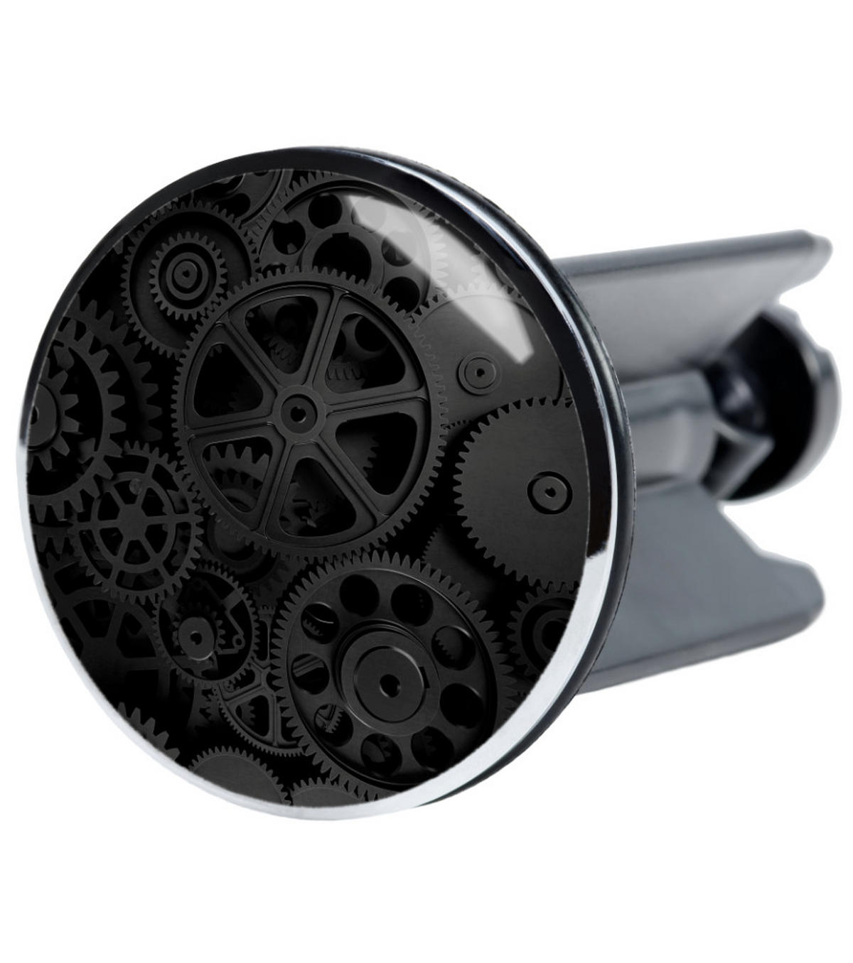 WASCHBECKENSTÖPSEL Gears - Schwarz, Kunststoff/Metall (4/7/7cm) - Sanilo