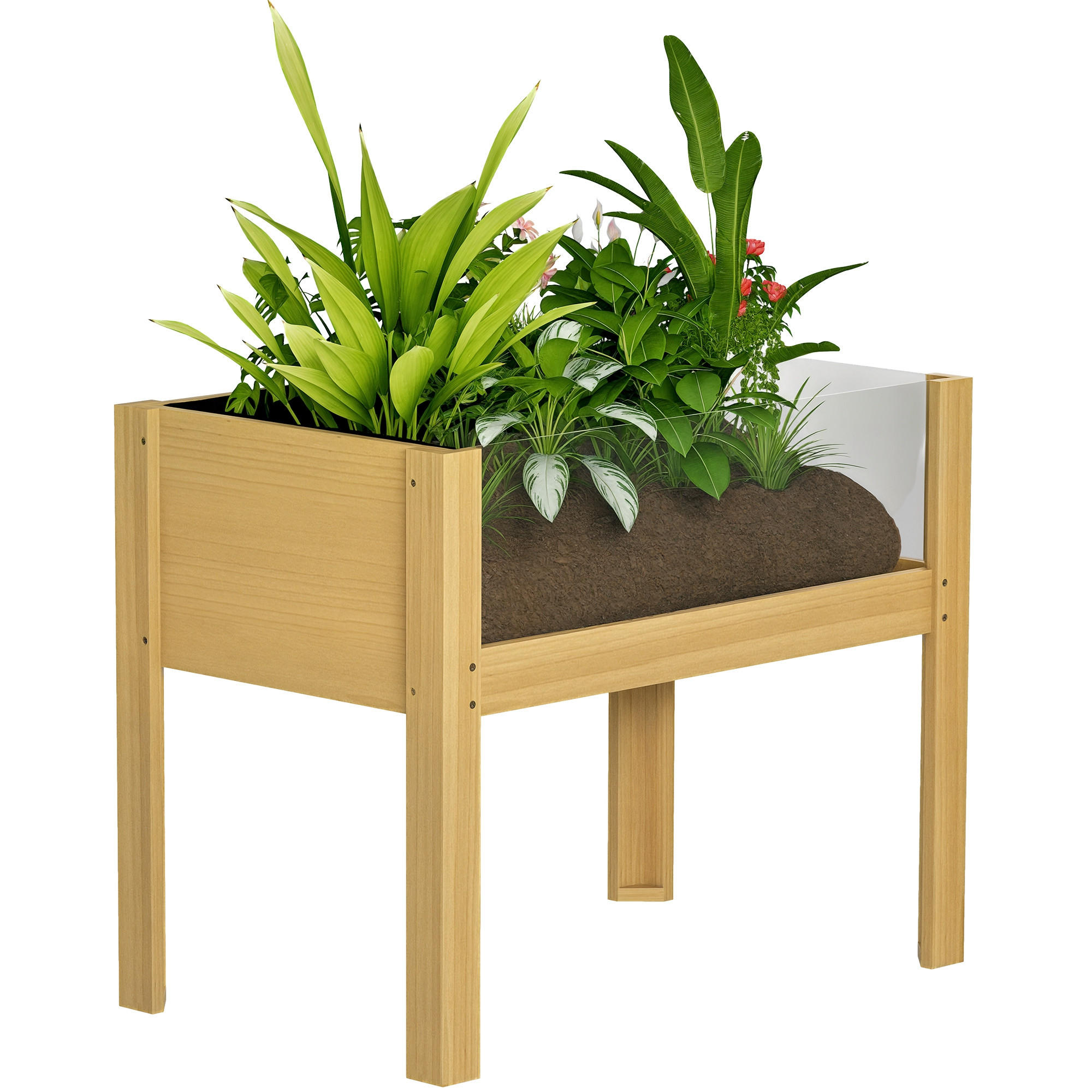 HOCHBEET DE-16003 mit Acryl-Paneelen Natur - Naturfarben, Holzwerkstoff (75/60.5/46cm) - ComfortXL