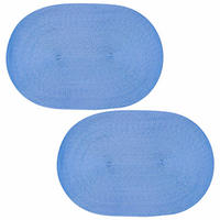PLATZSET 2er Set Polypro Bleu oval 45x30 cm Tischset - Blau, Kunststoff (30/45cm) - TiborTex