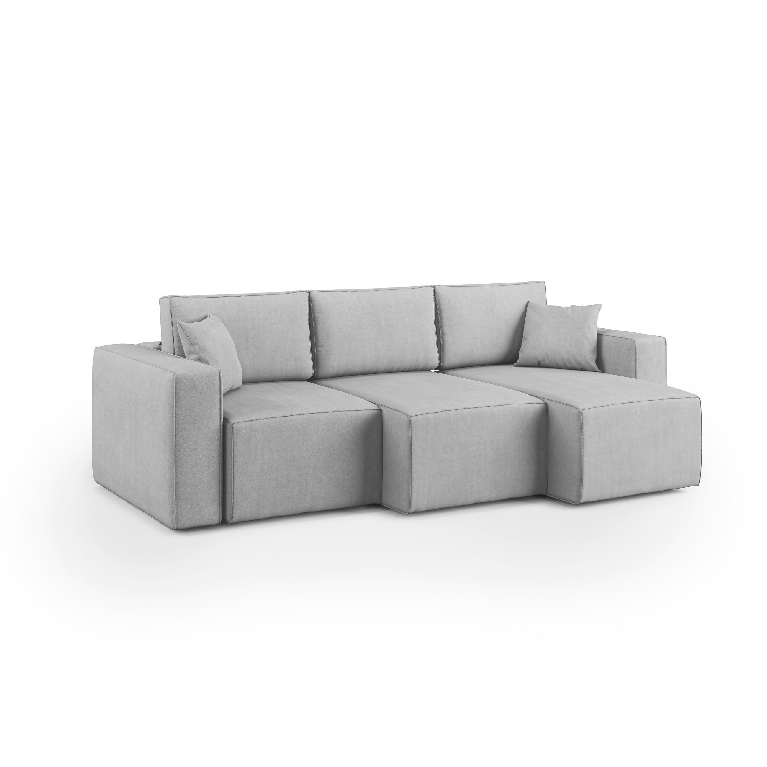 LINEARSOFA Morfeo - Hellgrau, Textil (245/86/99cm) - Divani.store
