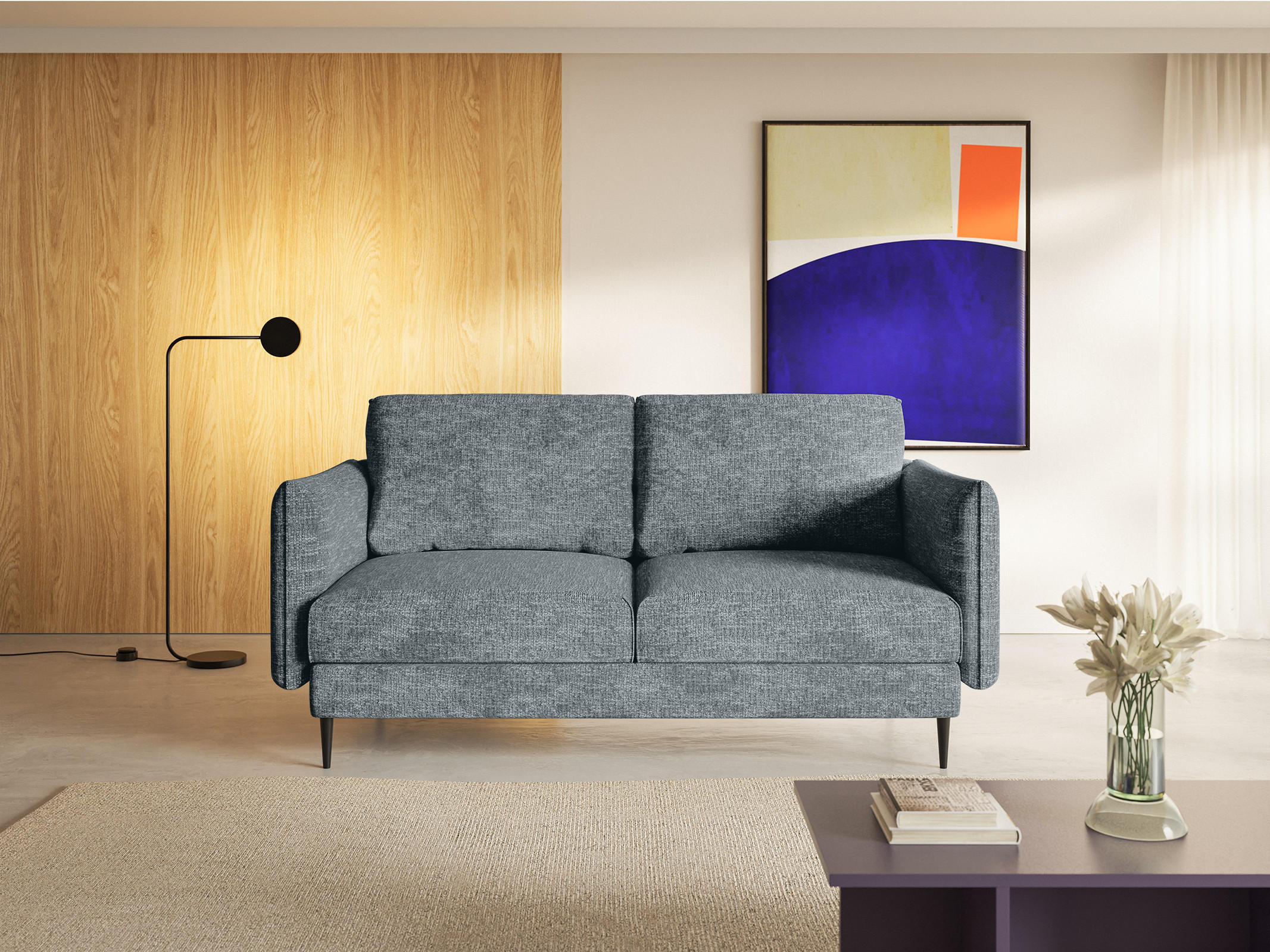 SOFA Koge Ohne Schlaffunktion, Grau - Grau, Textil (196/95/86cm) - Fedve