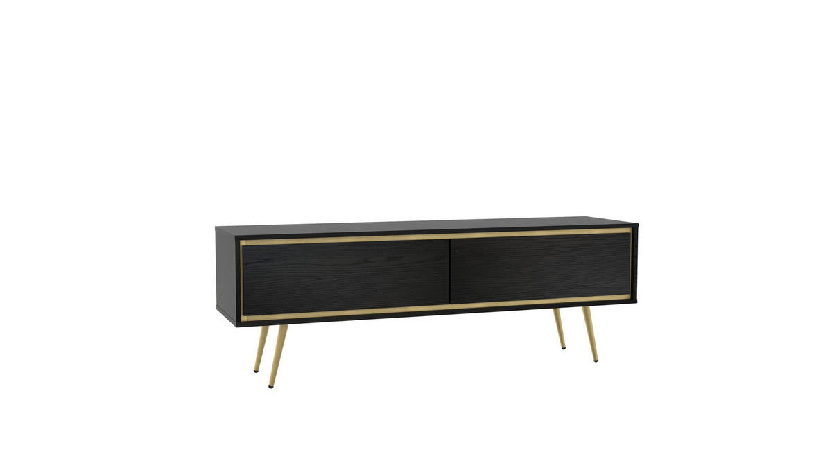 TV-LOWBOARD Tori 150 cm Black Graphite - Goldfarben/Schwarz, Holzwerkstoff/Metall (150/50/40cm) - Ravio