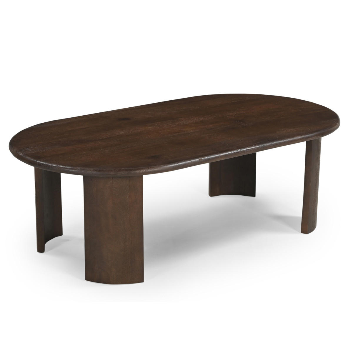 COUCHTISCH Oval 120cm aus Mangoholz, dunkelbraun - Dunkelbraun, Holz (120/65/38cm) - Giga Meubel