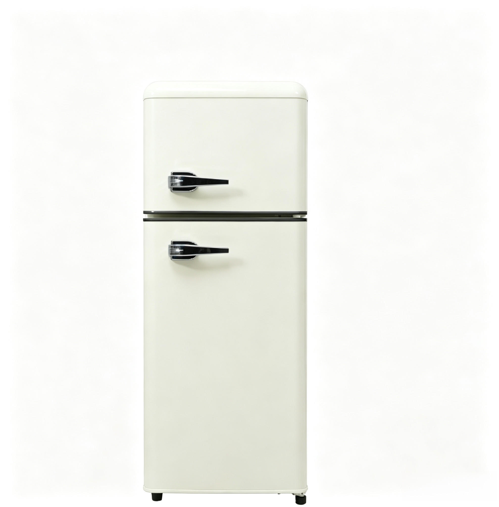 KÜHLSCHRÄNKE Gefrier Kombination Retro 92L105,5x41cm Zweitürig Freistehend - Weiß, Metall (48/115/46cm) - Raelunyi